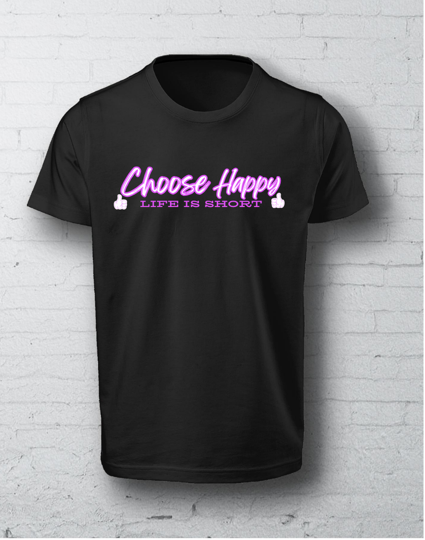 Choose Happy T-Shirt Black