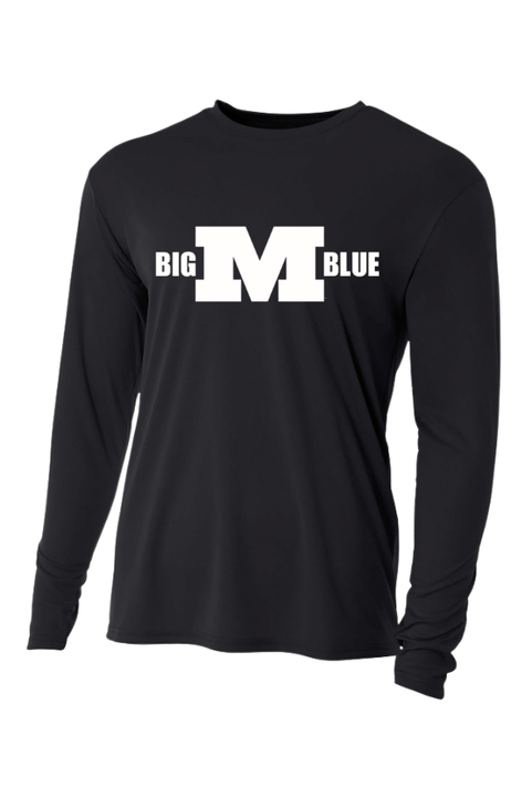 Millikin Long Sleeve Big M Blue Performance T-Shirt