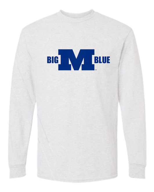 Millikin Long Sleeve Big M Blue 50/50 T-Shirt