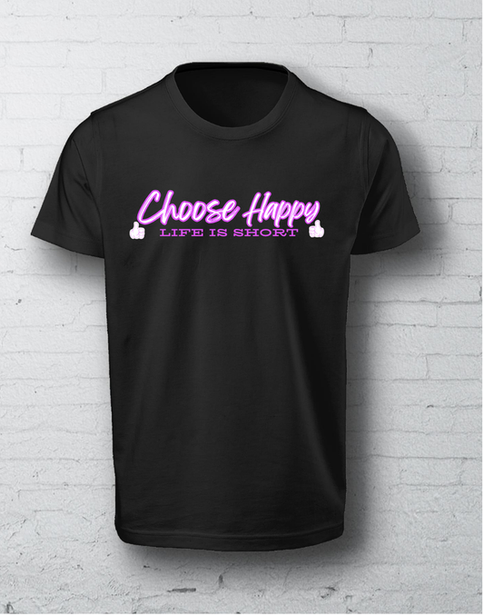 Choose Happy T-Shirt Black