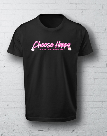 Choose Happy T-Shirt Black