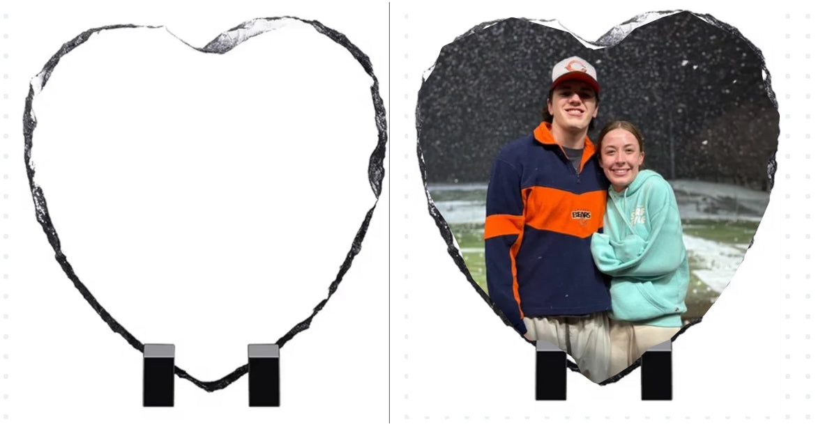 Heart Shaped Photo Stone Plaque