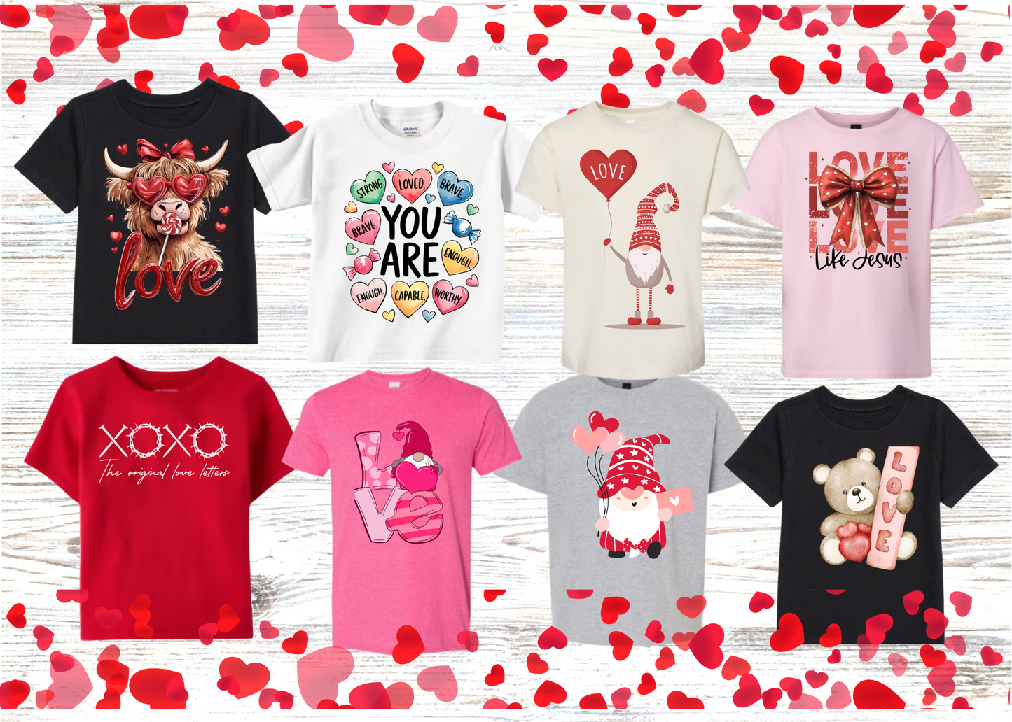 Valentine's Day T-Shirts and Sweatshirts (Women's and Girls)