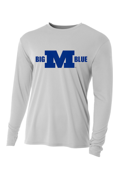 Millikin Long Sleeve Big M Blue Performance T-Shirt