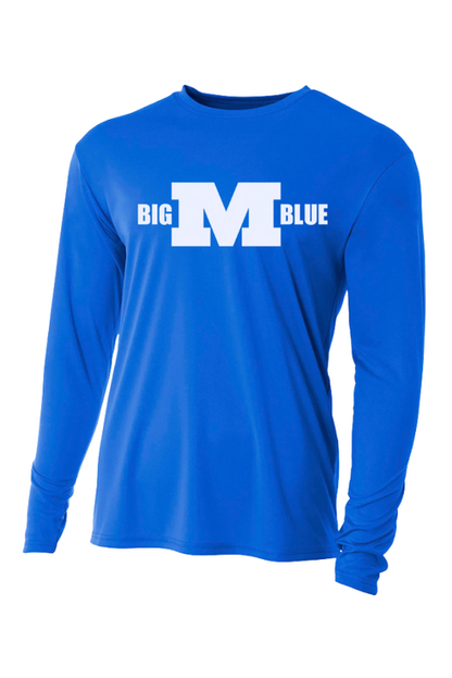 Millikin Long Sleeve Big M Blue Performance T-Shirt