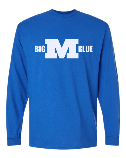 Millikin Long Sleeve Big M Blue 50/50 T-Shirt